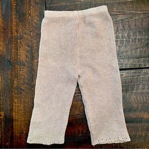 Beige Italian Knit Baby Pants - Size 9m